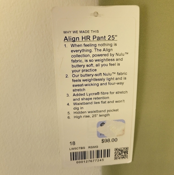 Lululemon Align HR Pant 25” leggings Rosemary Green 18 - Picture 6 of 7